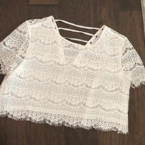 White Lace Crop Top